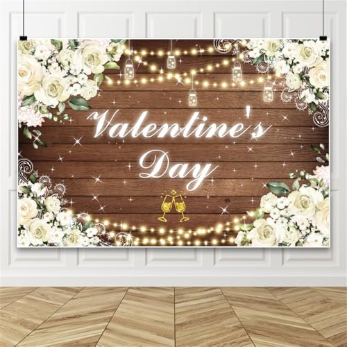 Bovlleetd Valentinstag Hintergrund funkelnden Champagner Rosen Hintergrund für glückliche Valentinstag Fotokulisse Hochzeit Valentinstag Party Dekoration 100x150cm Vinyl von Bovlleetd