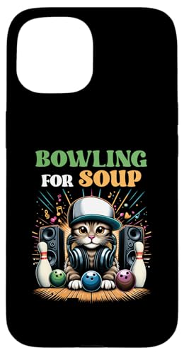 Hülle für iPhone 15 Bowling für Suppe Musik Katze Stil DJ Katze trägt Kopfhörer von Bowling For Soup Music Cat DJ Cat Wearing