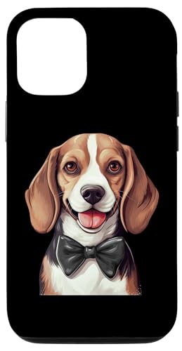 Hülle für iPhone 13 Beagle-Hund mit Fliege, Schwarz von Bowtie & Bark Tees