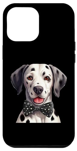 Hülle für iPhone 14 Plus Dalmatiner Hund mit Fliege, Schwarz von Bowtie & Bark Tees