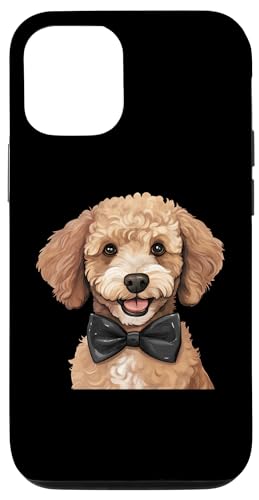 Hülle für iPhone 14 Pro Pudelhund mit Fliege, Schwarz von Bowtie & Bark Tees
