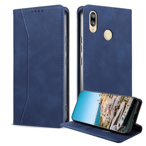 BoxTii Handyhülle für Huawei P20 Lite Hülle, Lederhülle Brieftasche Klappbar Magnet Klapphülle Standfunktion Schutzhülle für Huawei P20 Lite, Blau von BoxTii