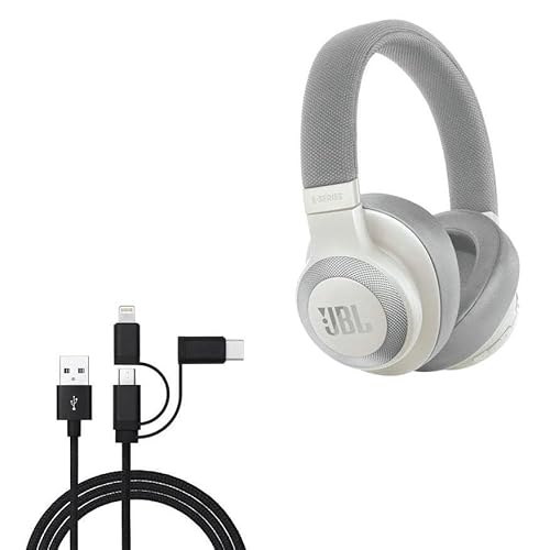 BoxWave Kabel kompatibel mit JBL Live 650BTNC - AllCharge 3-in-1-Kabel - Tiefschwarz von BoxWave