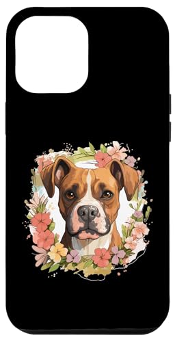 Hülle für iPhone 12 Pro Max Boxer Hunderasse Haustier – niedliche Grafik mit Blumen von Boxer Dog Breed Pet Designs