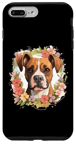 Hülle für iPhone 7 Plus/8 Plus Boxer Hunderasse Haustier – niedliche Grafik mit Blumen von Boxer Dog Breed Pet Designs