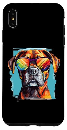 Hülle für iPhone XS Max Boxer Hunderasse Haustier mit Sonnenbrille Pop Art bunt von Boxer Dog Breed Pet Designs