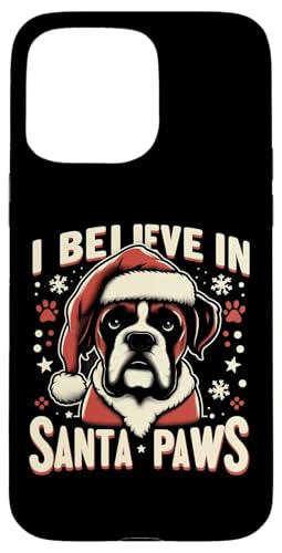 Hülle für iPhone 15 Pro Max I Believe In Santa Paws Boxerhund, Weihnachtsbesitzer-Liebhaber, niedlich von Boxer Dog Christmas Products