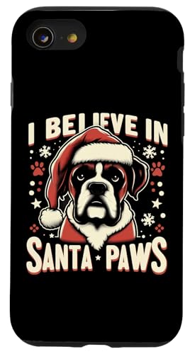 Hülle für iPhone SE (2020) / 7 / 8 I Believe In Santa Paws Boxerhund, Weihnachtsbesitzer-Liebhaber, niedlich von Boxer Dog Christmas Products