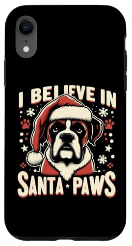 Hülle für iPhone XR I Believe In Santa Paws Boxerhund, Weihnachtsbesitzer-Liebhaber, niedlich von Boxer Dog Christmas Products