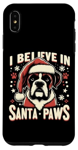 Hülle für iPhone XS Max I Believe In Santa Paws Boxerhund, Weihnachtsbesitzer-Liebhaber, niedlich von Boxer Dog Christmas Products