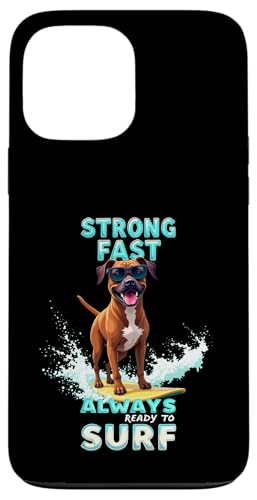 Cooler Boxer Surfing Dog Hülle für iPhone 13 Pro Max von Boxer Dog Fun Designs