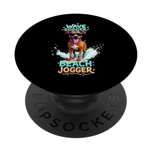 Cooler Boxer Surfing Dog PopSockets Klebender PopGrip von Boxer Dog Fun Designs