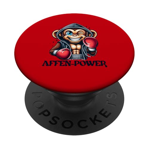 Affen-Power lustiger kluger boxender Affe Schimpanse Boxer PopSockets mit austauschbarem PopGrip von Boxer Funny Tiere Kampfsport Boxing Animal Design