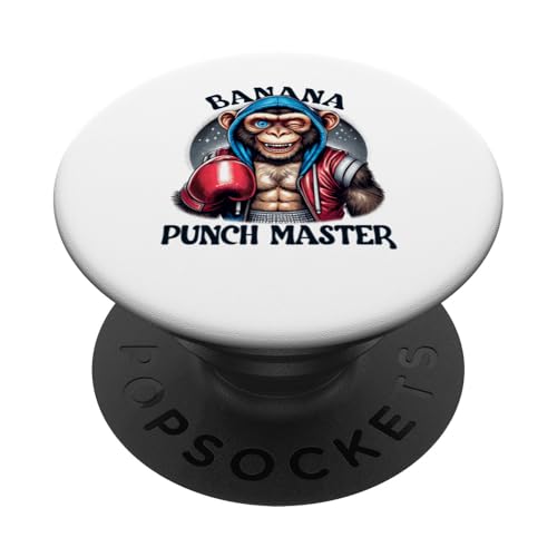 Bananen Schlag Meister kluger boxender Affe Schimpanse Boxer PopSockets mit austauschbarem PopGrip von Boxer Funny Tiere Kampfsport Boxing Animal Design