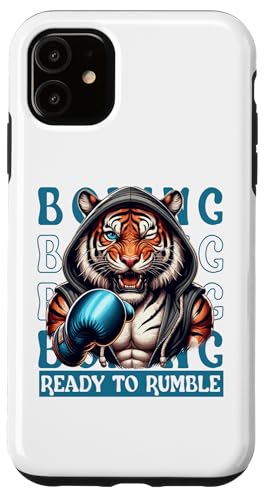 Hülle für iPhone 11 muskulöser Tiger mit Boxhandschuh Boxfaustkampf Boxliebhaber von Boxer Funny Tiere Kampfsport Boxing Animal Design