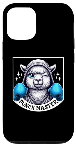 Hülle für iPhone 13 Pro lustiges, muskulöses Alpaka Lama Tier als Box-Schlag-Meister von Boxer Funny Tiere Kampfsport Boxing Animal Design