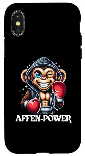 Hülle für iPhone X/XS Affen-Power im Ring kluger boxender Affe Schimpanse Boxer von Boxer Funny Tiere Kampfsport Boxing Animal Design