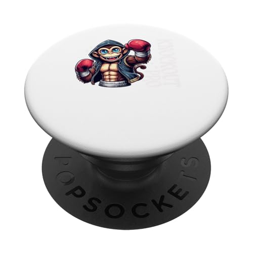 K.o. Profi Knockout kluger boxender Affe Schimpanse Boxer PopSockets mit austauschbarem PopGrip von Boxer Funny Tiere Kampfsport Boxing Animal Design