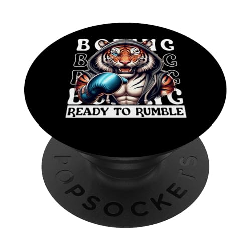 muskulöser Tiger mit Boxhandschuh Boxfaustkampf Boxliebhaber PopSockets mit austauschbarem PopGrip von Boxer Funny Tiere Kampfsport Boxing Animal Design