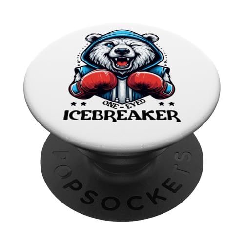 muskulöser einäugiger Eisbrecher Eisbär mit Boxhandschuhe PopSockets mit austauschbarem PopGrip von Boxer Funny Tiere Kampfsport Boxing Animal Design