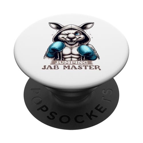 muskulöser einäugiger springender Jab Meister Känguru PopSockets mit austauschbarem PopGrip von Boxer Funny Tiere Kampfsport Boxing Animal Design