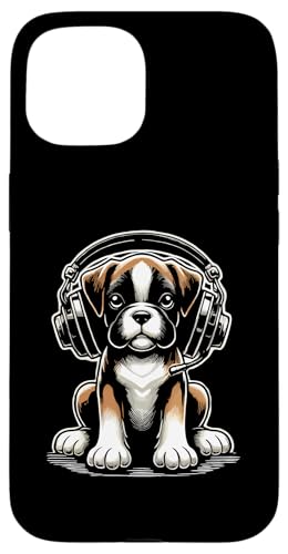 Hülle für iPhone 15 Boxer Hund Kopfhörer Haustier Hunde Boxer von Boxers Boxer Dog Lover Gifts