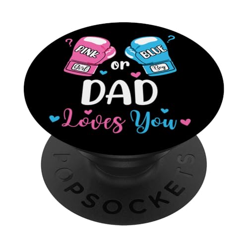 Gender Reveal Rosa oder Blau Papa liebt dich beim Boxen PopSockets mit austauschbarem PopGrip von Boxing Pink Or Blue Loves Baby Gender Reveal Party