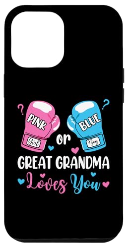 Hülle für iPhone 12 Pro Max Gender Reveal Pink oder Blau Great Grandma Loves You Boxing von Boxing Pink Or Blue Loves Baby Gender Reveal Party