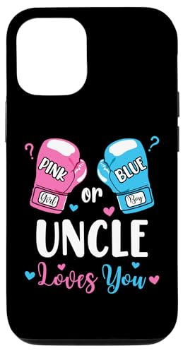 Hülle für iPhone 13 Gender Reveal Pink Or Blue Onkel Loves You Boxing von Boxing Pink Or Blue Loves Baby Gender Reveal Party