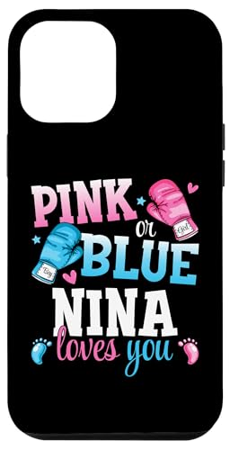 Hülle für iPhone 12 Pro Max Pink oder Blau Nina Loves You Boxing Geschlecht Reveal Party von Boxing Pink Or Blue Loves Funny Baby Gender Reveal