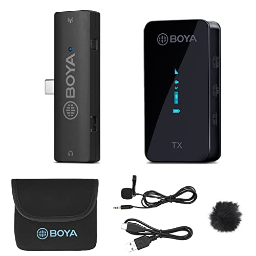 Boya Wireless Boya Lavalier -Mikrofonsystem, Dual -Mikrofon -Mikrofonmikrofon 2.4GHz für iPhone/Android, Kamera DSLR -Mikrofon -Audio -Monitor in Echtzeit Vlog Vlog (S5) von Boya