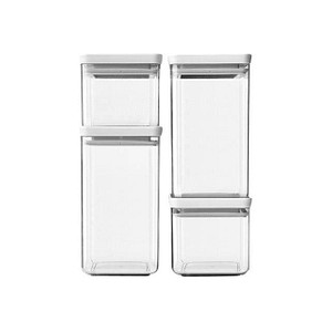 brabantia Vorratsdosen-Set 10,5/20,0 cm hoch transparent 2x 0,7/2x 1,6 l, 1 Set von Brabantia