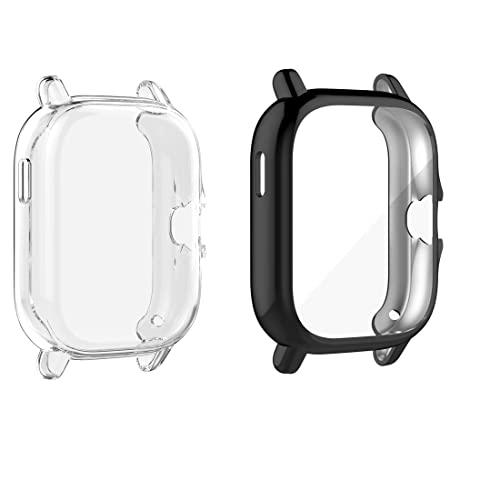 Braleto Hülle Kompatibel mit Amazfit GTS 3,Rundum Schutzhülle mit Displayschutzfolie, TPU-Gehäuse Case Schale für Amazfit GTS 3 (Transparent&Schwarz) von Braleto