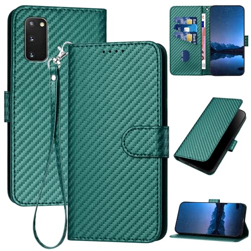 Bravoday Handyhülle für Samsung Galaxy S20 / Galaxy S20 Hülle, Flip Wallet Handyhülle PU Leder Schutzhülle mit Kartenfach, Klappbare Stoßfeste Hülle Case für Galaxy S20 / Galaxy S20, Grün von Bravoday