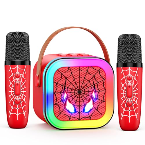 Braxel Karaoke Maschine Kinder, Weihnachten Geschenk Spider Spielzeug ab 3-12 Jahre Junge Mikrofon Kinder Geschenk Junge 3-12 Jahre Karaoke Mikrofon Bluetooth Karaoke Mikrofon Kinder von Braxel