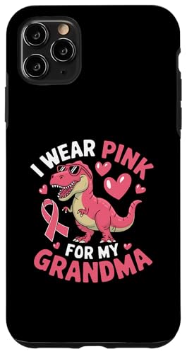 Hülle für iPhone 11 Pro Max Kinder Kleinkind I Wear Pink For My Grandma Dino Brustkrebs von Breast Cancer Awareness Apparel & Gifts