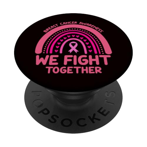 We Fight Together Breast Cancer Awareness Boho Pink Ribbon PopSockets mit austauschbarem PopGrip von Breast Cancer Awareness Outfits