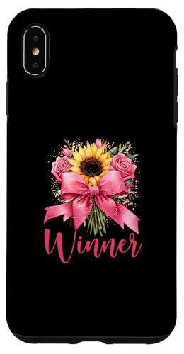 Hülle für iPhone XS Max Schönes Blumenmuster mit Gewinnertext von Breast Cancer Awareness Support We Wear Pink Tees