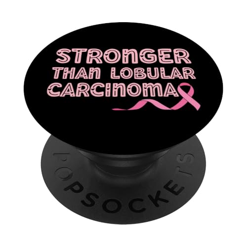 Stärker als lobuläres Karzinom Brustkrebs Mama Papa rosa PopSockets Klebender PopGrip von Breast Cancer Survivor Warrior