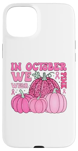 Hülle für iPhone 15 Plus Brustkrebs-Bewusstsein rosa Kürbis-Leopardenband Oktober von Breast Cancer Tees NYC