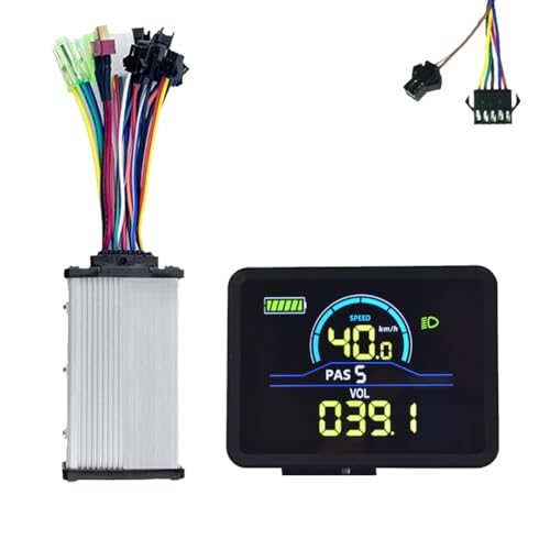 Breeshy P5C LCD-Anzeige für Elektrofahrräder, 24 V-60 V + 36 V/48 V, 350 W, Sinus-Controller, UART, E-Bike-Farb-LCD-Anzeige, SM 5 + 2-Polig von Breeshy