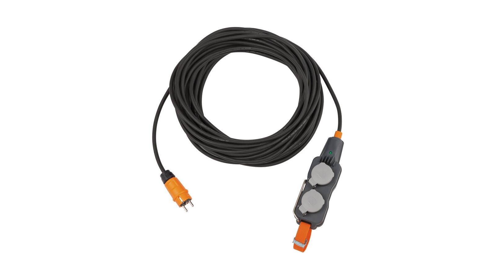 Brennenstuhl professional Powerblock mit Verlängerungsleitung / Verteilersteckdose 4-fach mit 25m Kabel in schwarz - 9161250160 von Brennenstuhl Professional