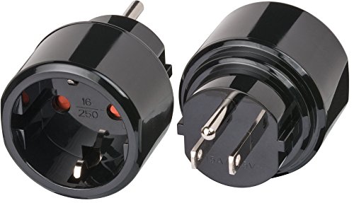 2 Stück Brennenstuhl Reisestecker/-adapter Schutzkontakt für USA, Japan schwarz, 1508550 von Brennenstuhl