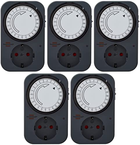 Brennenstuhl Zeitschaltuhr MZ 20, mechanische Timer-Steckdose (Tages-Zeitschaltuhr mit erh?htem Ber?hrungsschutz) grau (5) von Brennenstuhl
