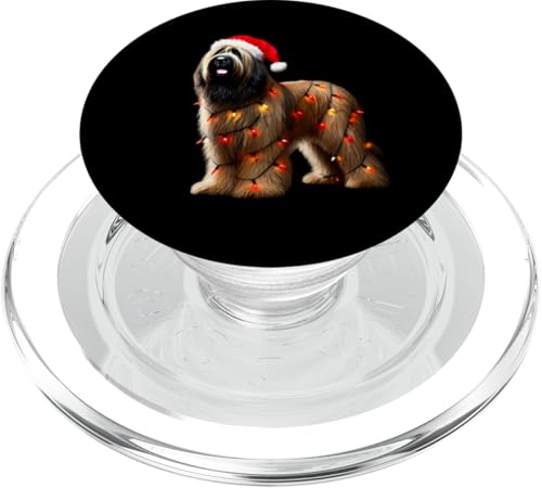 Briard Dog Weihnachtsmannmütze Weihnachtsbeleuchtung Besitzer Mama Papa Liebhaber PopSockets PopGrip für MagSafe von Briard Dog Christmas Products