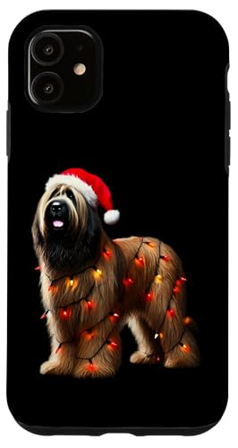 Hülle für iPhone 11 Briard Dog Weihnachtsmannmütze Weihnachtsbeleuchtung Besitzer Mama Papa Liebhaber von Briard Dog Christmas Products