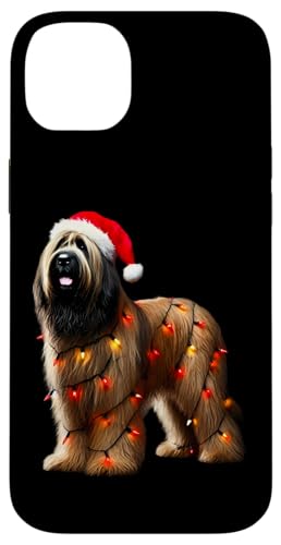 Hülle für iPhone 14 Plus Briard Dog Weihnachtsmannmütze Weihnachtsbeleuchtung Besitzer Mama Papa Liebhaber von Briard Dog Christmas Products