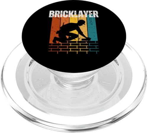 Brick Mason Vintage Retro 70er Jahre Design Lustiger Maurer PopSockets PopGrip für MagSafe von Bricklayer Brick Mason Building Masonry