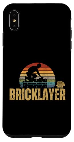 Hülle für iPhone XS Max Brick Mason Vintage Retro 70er Jahre Design Lustiger Maurer von Bricklayer Brick Mason Building Masonry