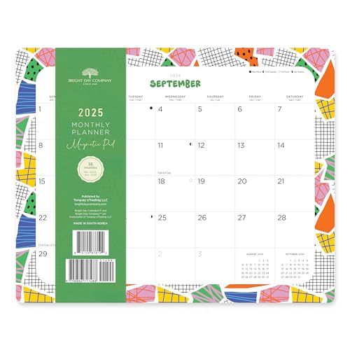 Bright Day 2025 Monatsmagnetblock, bunt, geometrisch von Bright Day Calendars